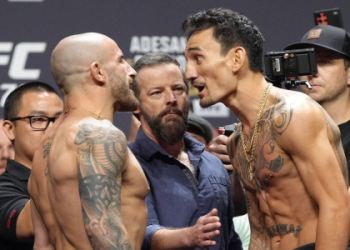 Max Holloways Back Tattoo: Angel and Demon Wings Symbolizing Balance